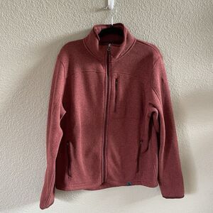 L.L Bean Jacket Mens Medium Red Full Zip Slightly Fitted Fleece Gorpcore Outdoor